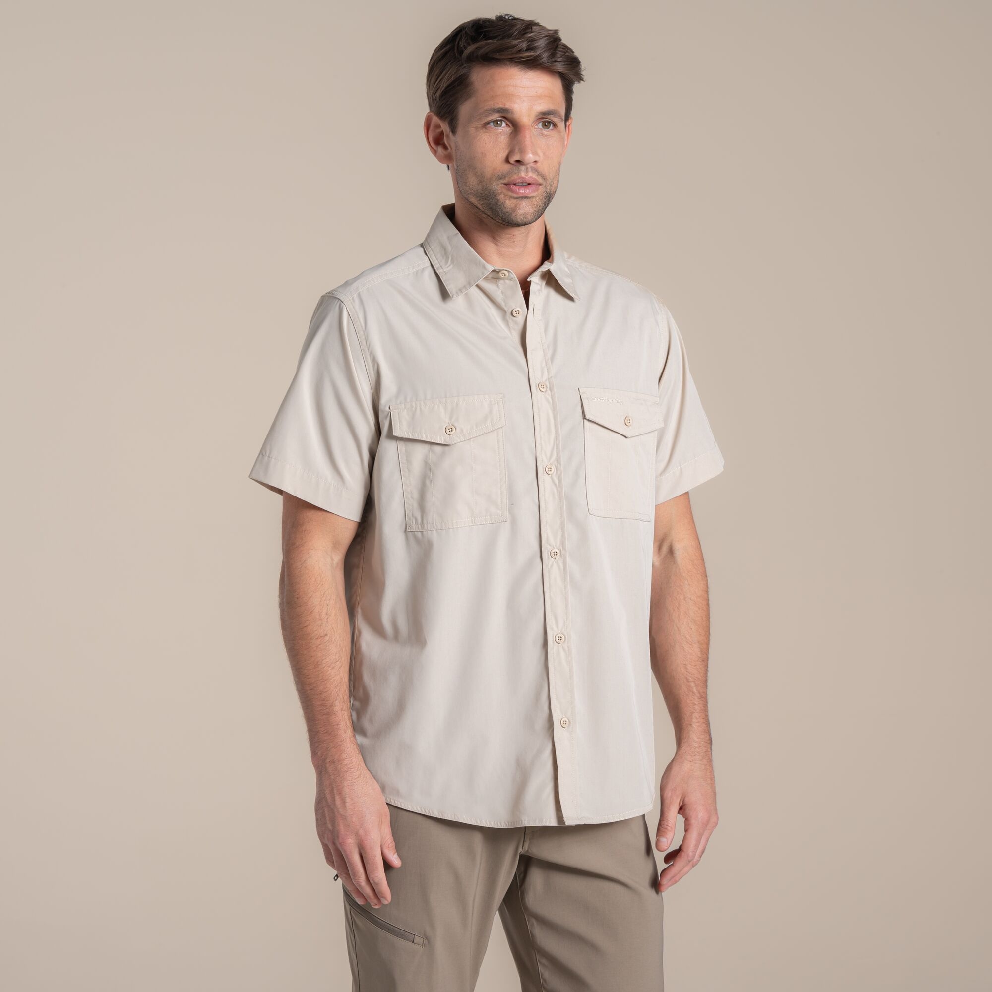 Craghoppers Men's Beige Kiwi Ii Short Sleeved Shirt Size: Xl