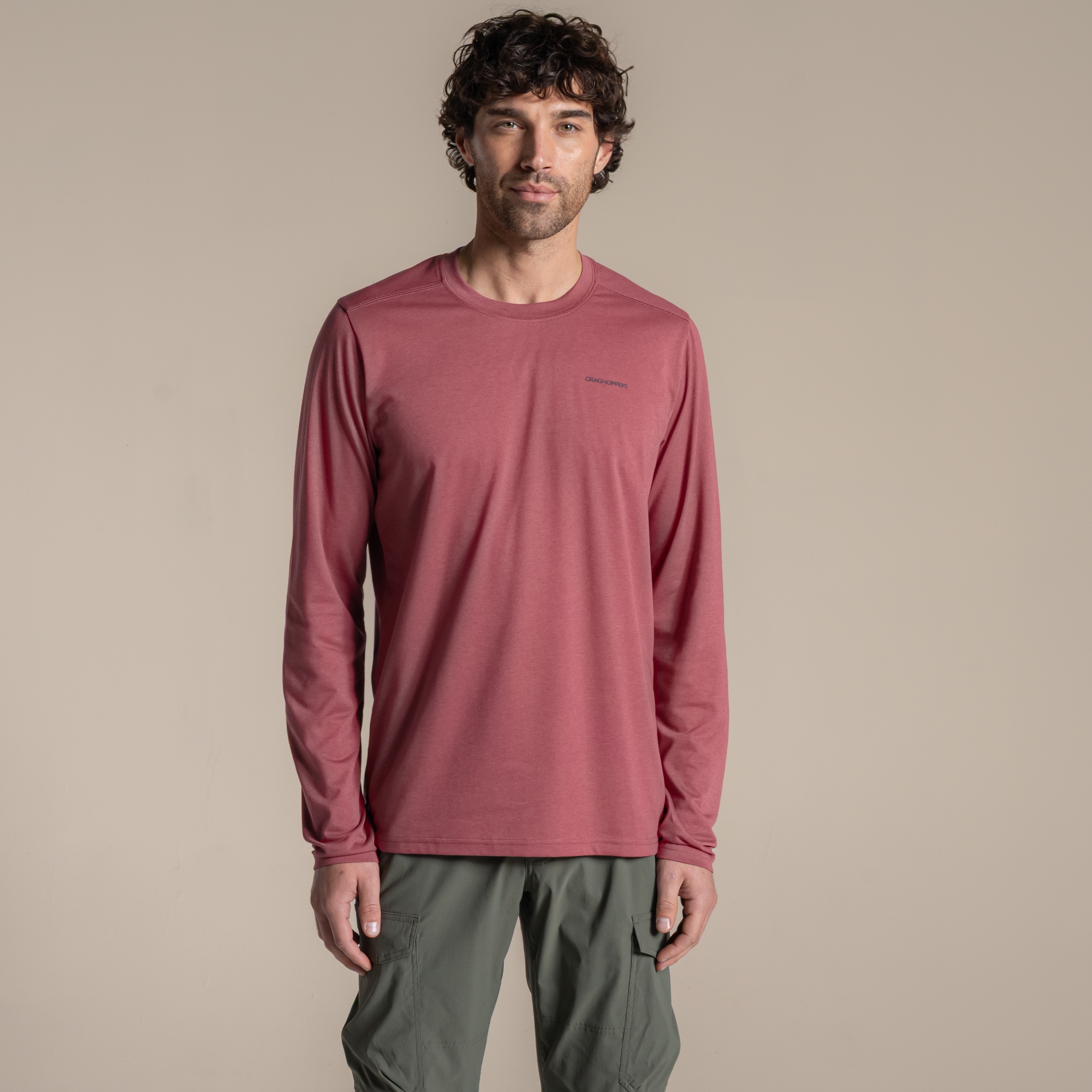 Craghoppers Men's Red Nosilife Abel Long Sleeved T-Shirt Size: L
