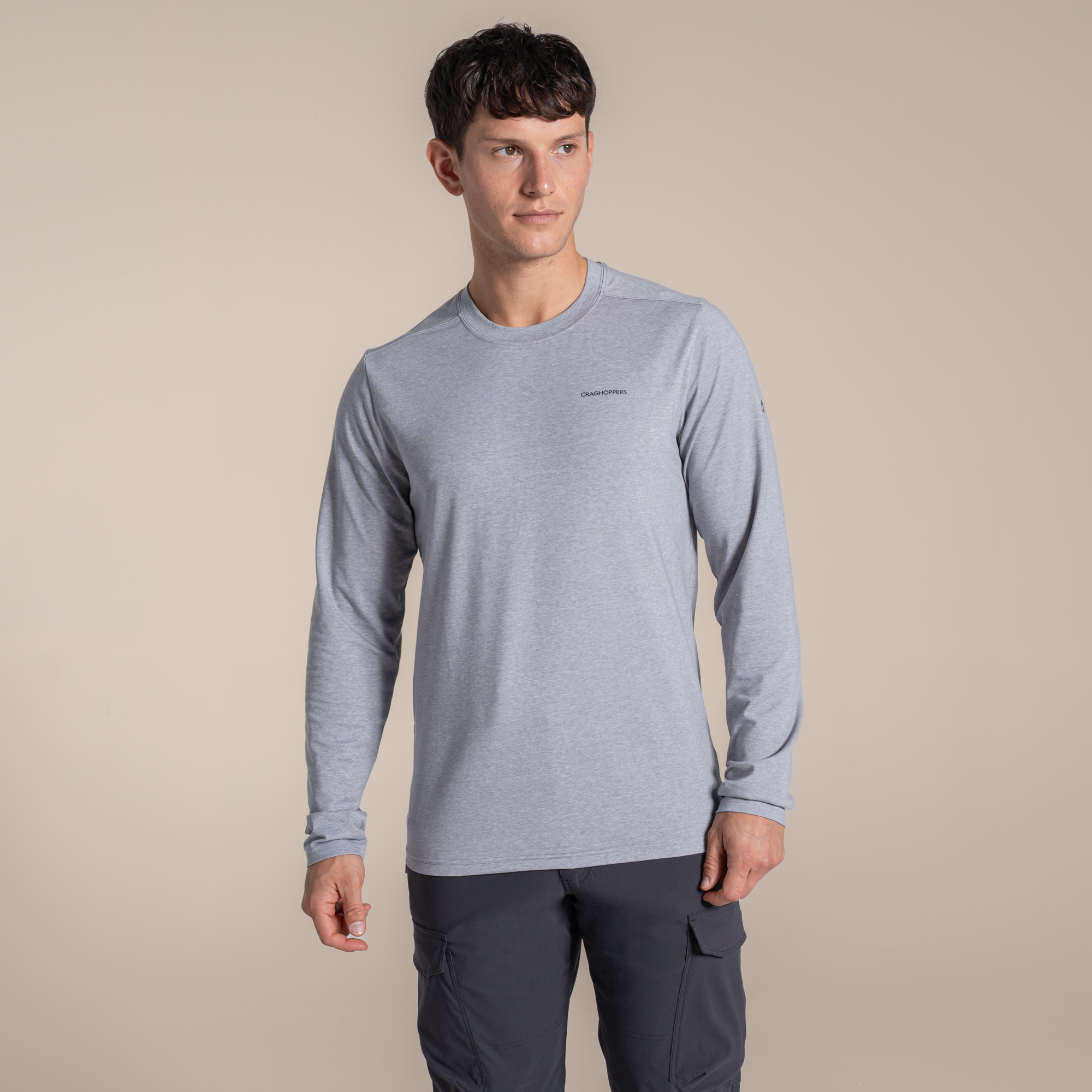 Craghoppers Men's Grey Nosilife Abel Long Sleeved T-Shirt Size: Xl