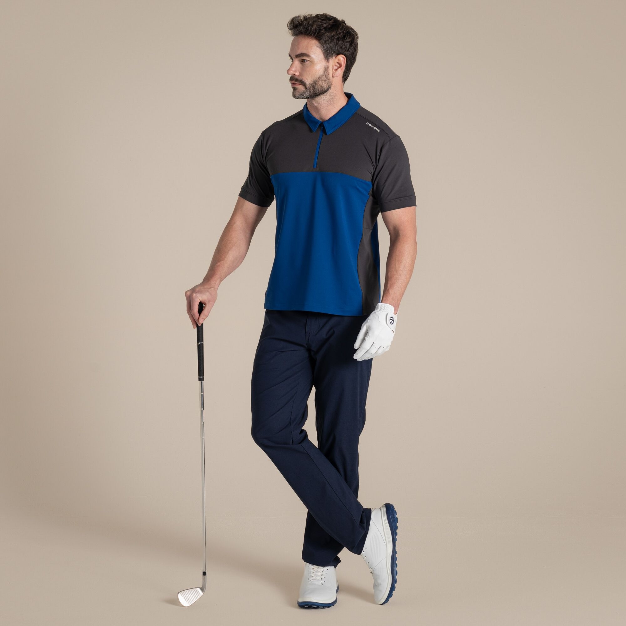 Craghoppers Men's Navy Nosilife Avro Golf Short Sleeved Polo Top Size: Xl