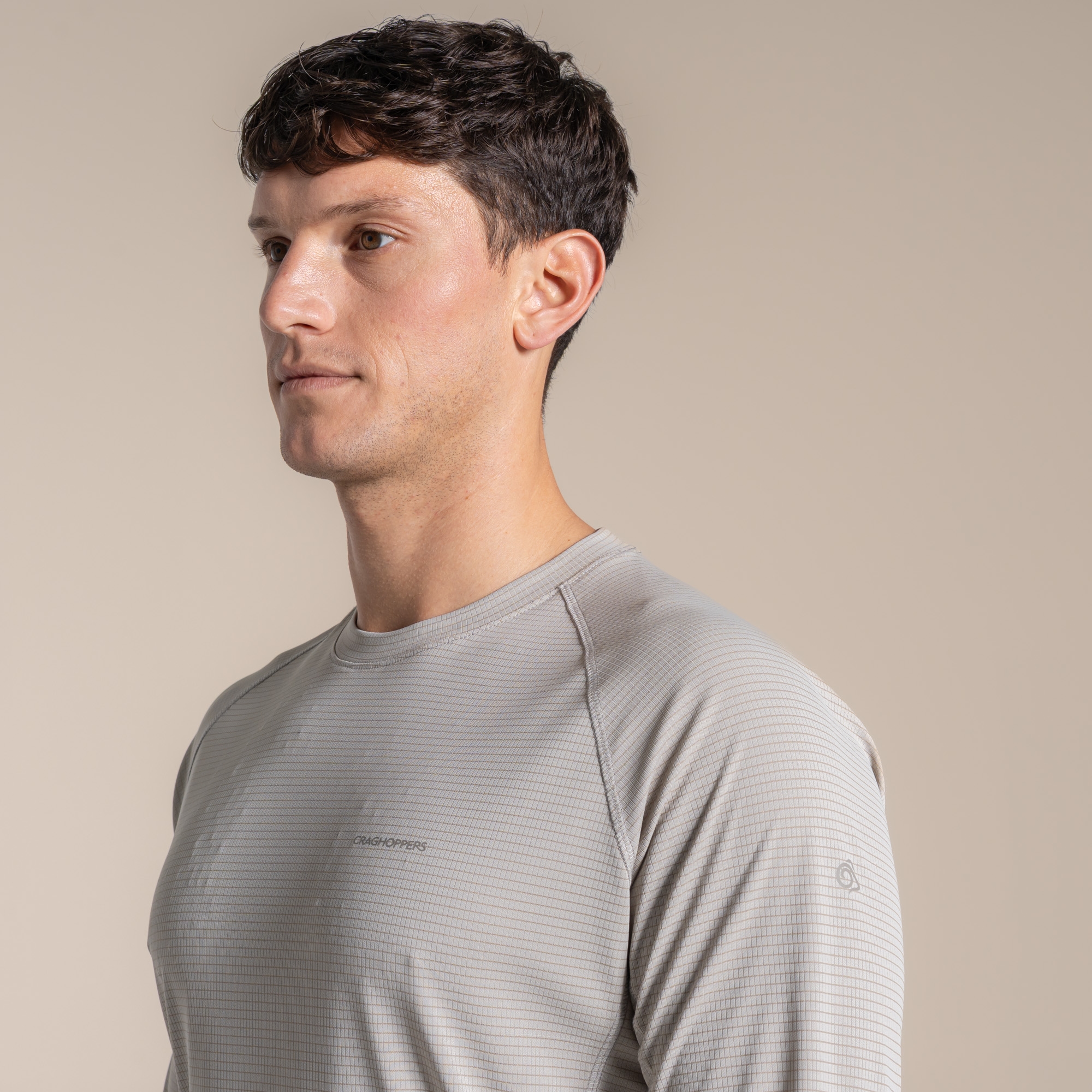 Craghoppers Mens Nosilife Solar Shield+ Long-Sleeved T-Shirt Extra Large Beige - Image 5