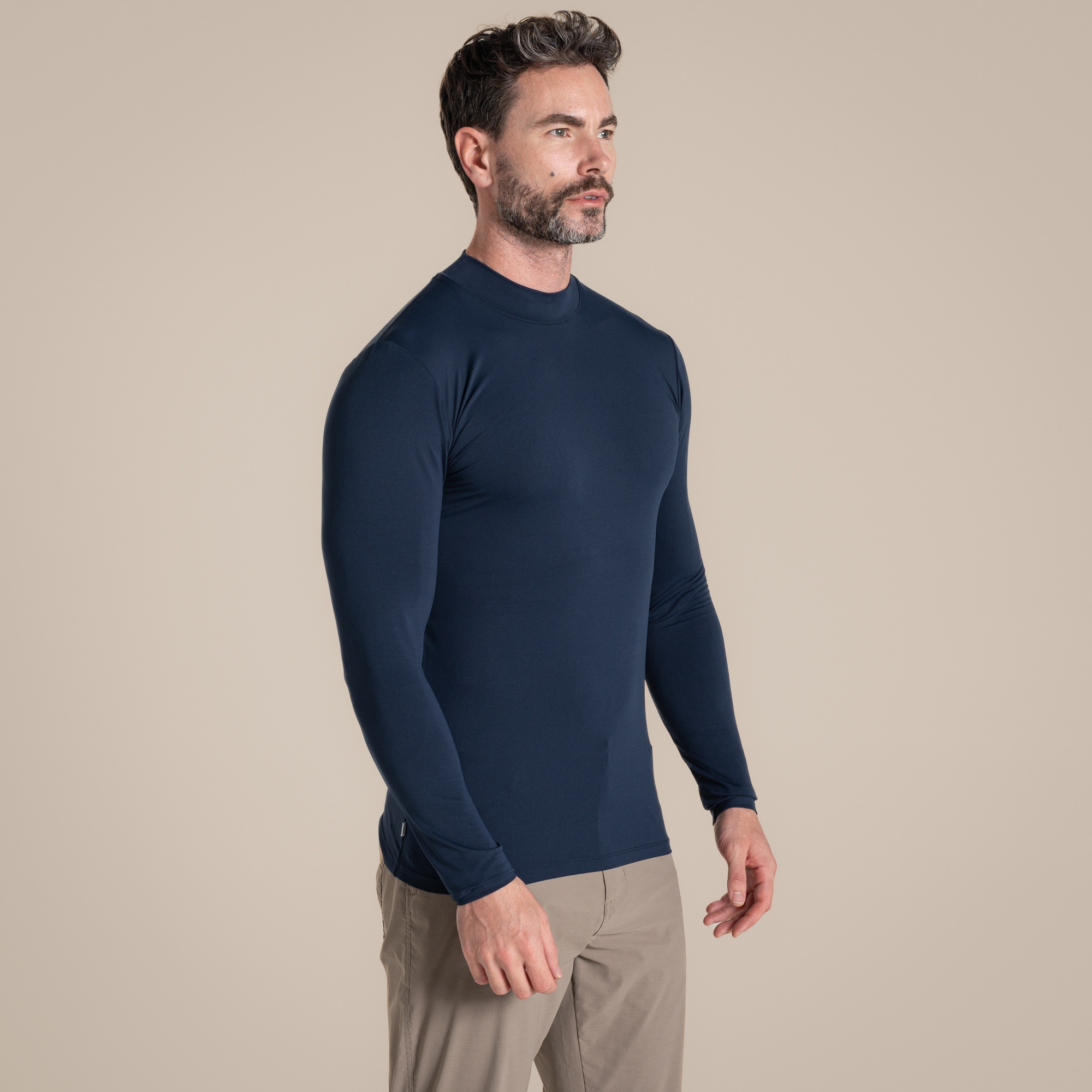 Craghoppers Men's Navy Nosilife Golf Long Sleeved Mock Neck Top Size: S