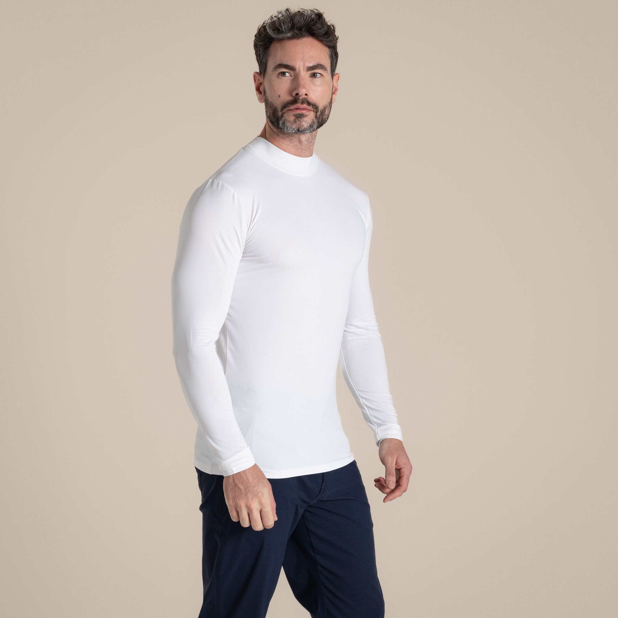Craghoppers Men's White Nosilife Golf Long Sleeved Mock Neck Top Size: Xl