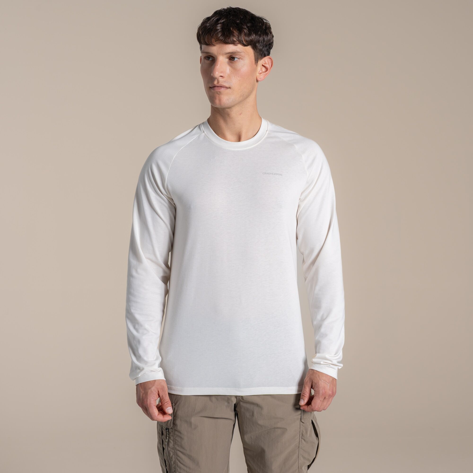 Craghoppers Men's White Nosilife Nour Long Sleeved T-Shirt Size: Xxl