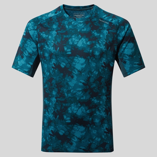 Men's Dynamic Pro Short Sleeved T-Shirt Dark Aegean Blue Print