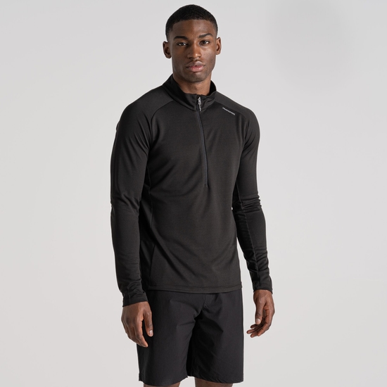 Men's Dynamic Pro Half Zip T-Shirt Black