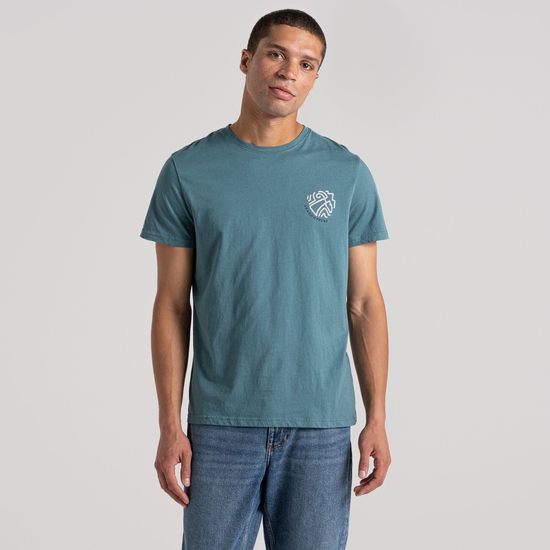 Men's Lucent Short Sleeved T-Shirt Washed Teal Oval