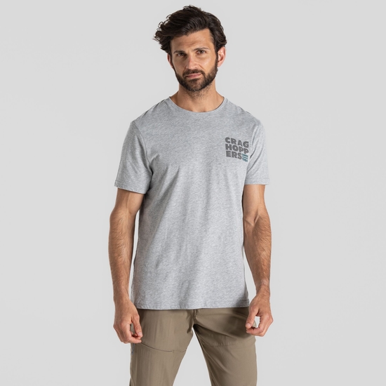 Lucent Kurzarm-T-Shirt für Herren Soft Grey Marl Landscape