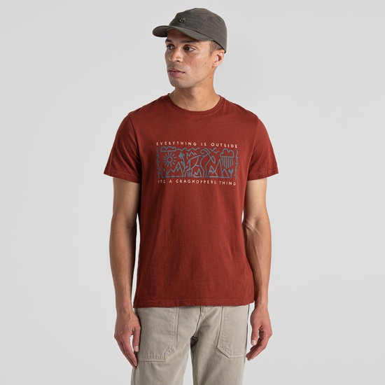 Men's Lucent Short Sleeved T-Shirt Sienna Red Outside
