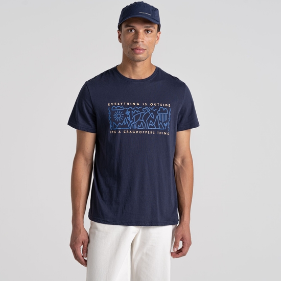 Men's Lucent Short Sleeved T-Shirt Blue Navy Outside