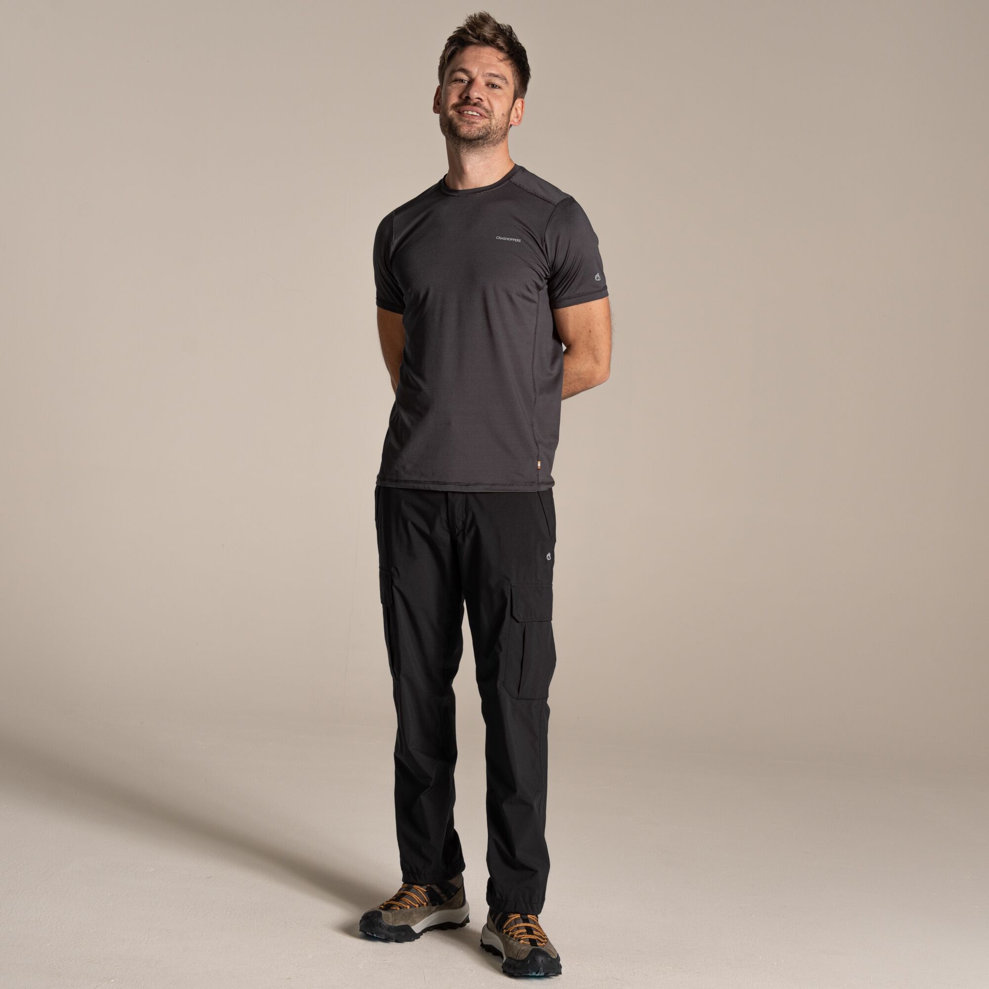 Craghoppers Men's Black Waterproof Indus Cargo Trousers Size: 32S