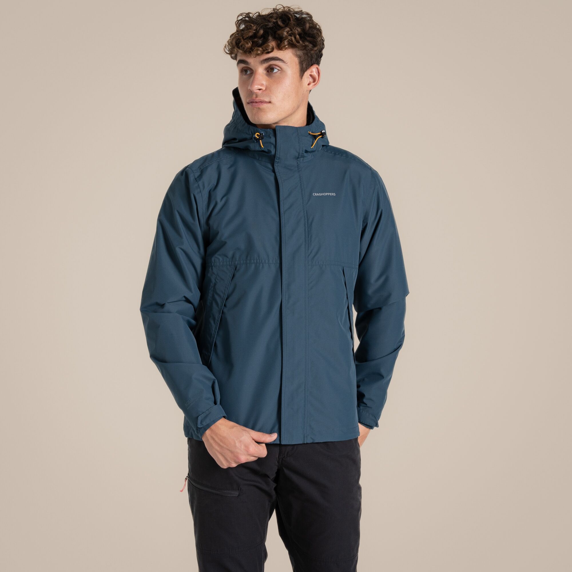 Craghoppers Men's Blue Ossus Waterproof Jacket Stone, : Xxl