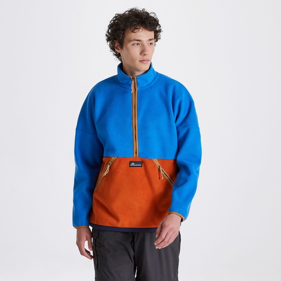Whitlaw Half Zip Avalanche Blue / Potters Clay
