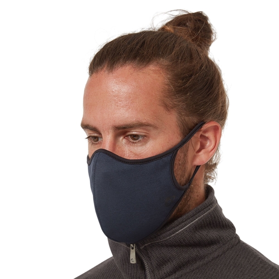 HeiQ Viroblock Face Covering Blue Navy Marl