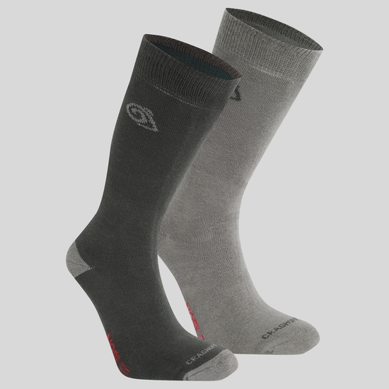 Unisex-Insektenschutz-Socken im Doppelpack Black Pepper / Mid Grey