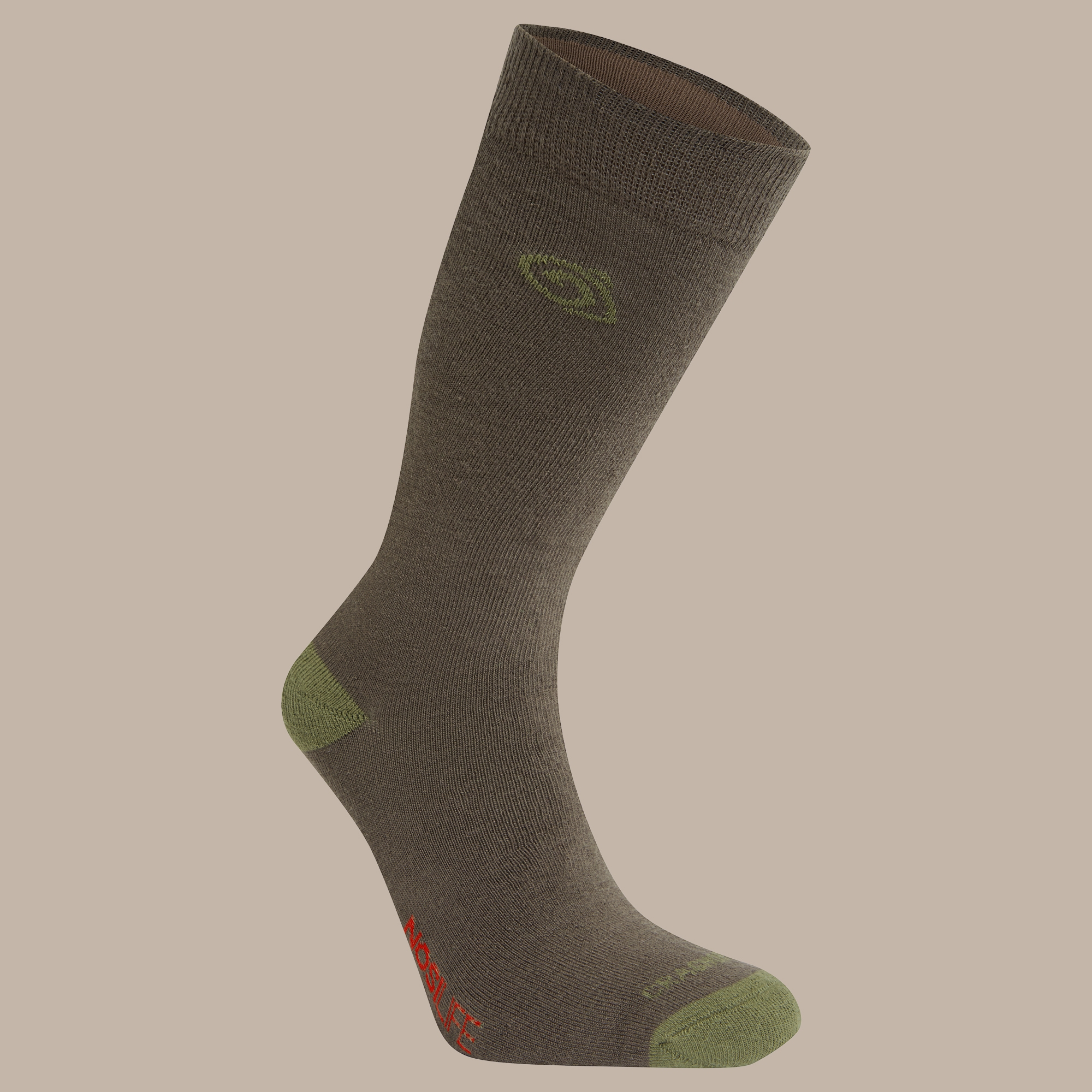 Craghoppers Unisex Green Nosilife Travel Single Pack Socks Size: Uk3-5