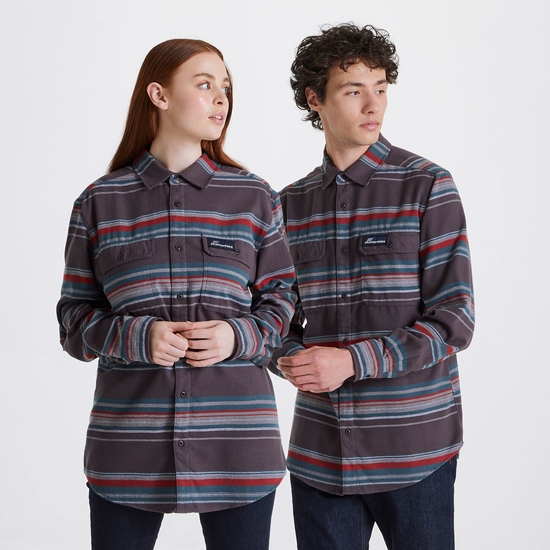 Ziggy Long Sleeved Shirt Coast Grey Stripe