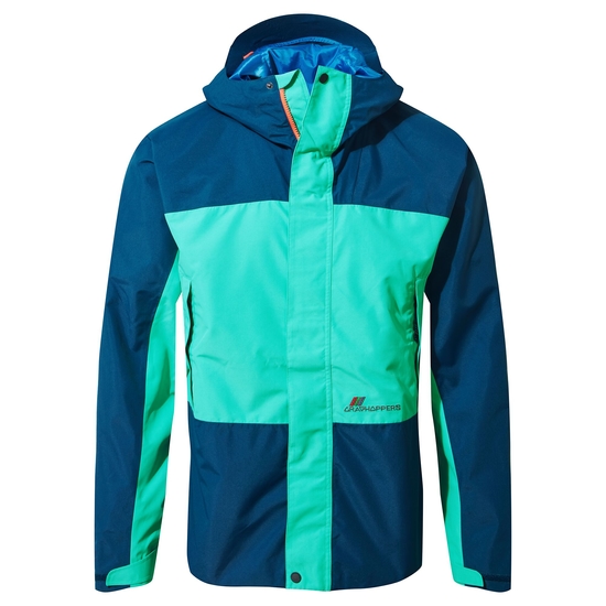 Dustin Waterproof Jacket Poseidon Blue / Ocean Green