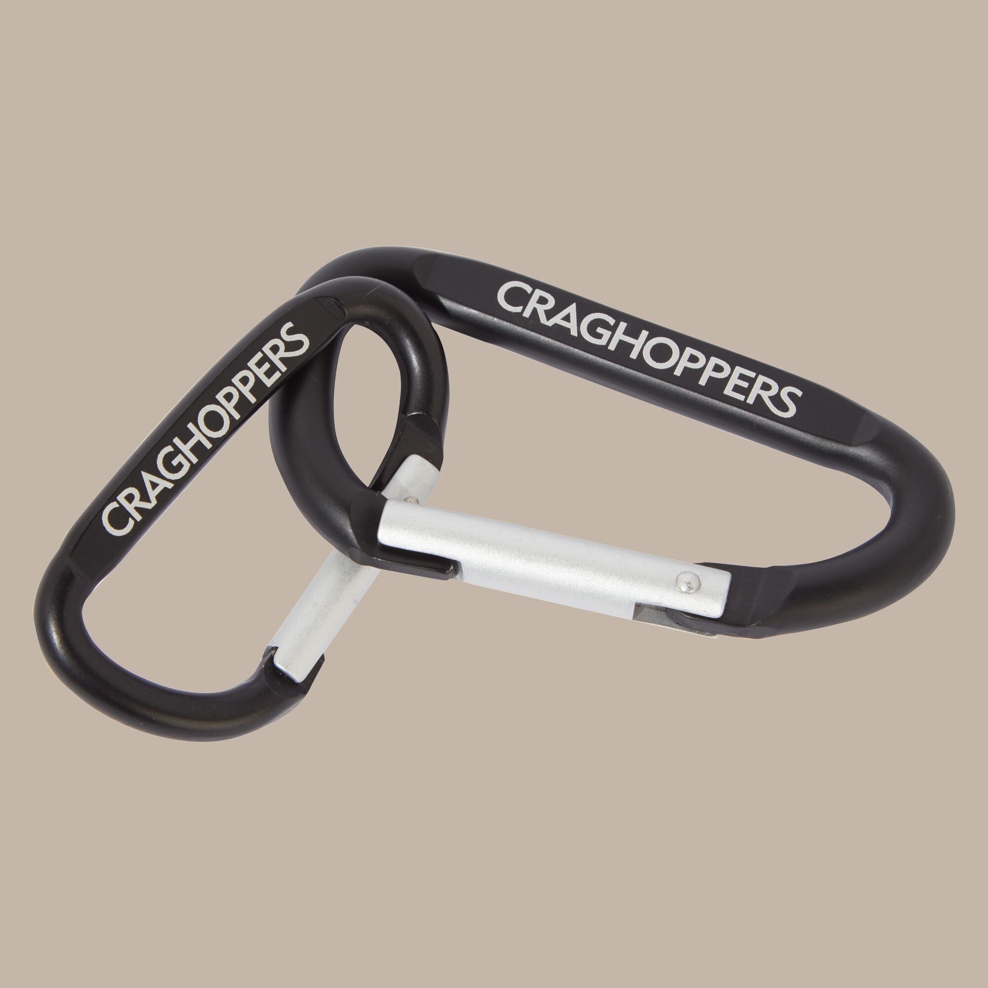 Craghoppers Karabiner (Zweierset) Schwarz, Größe, Single