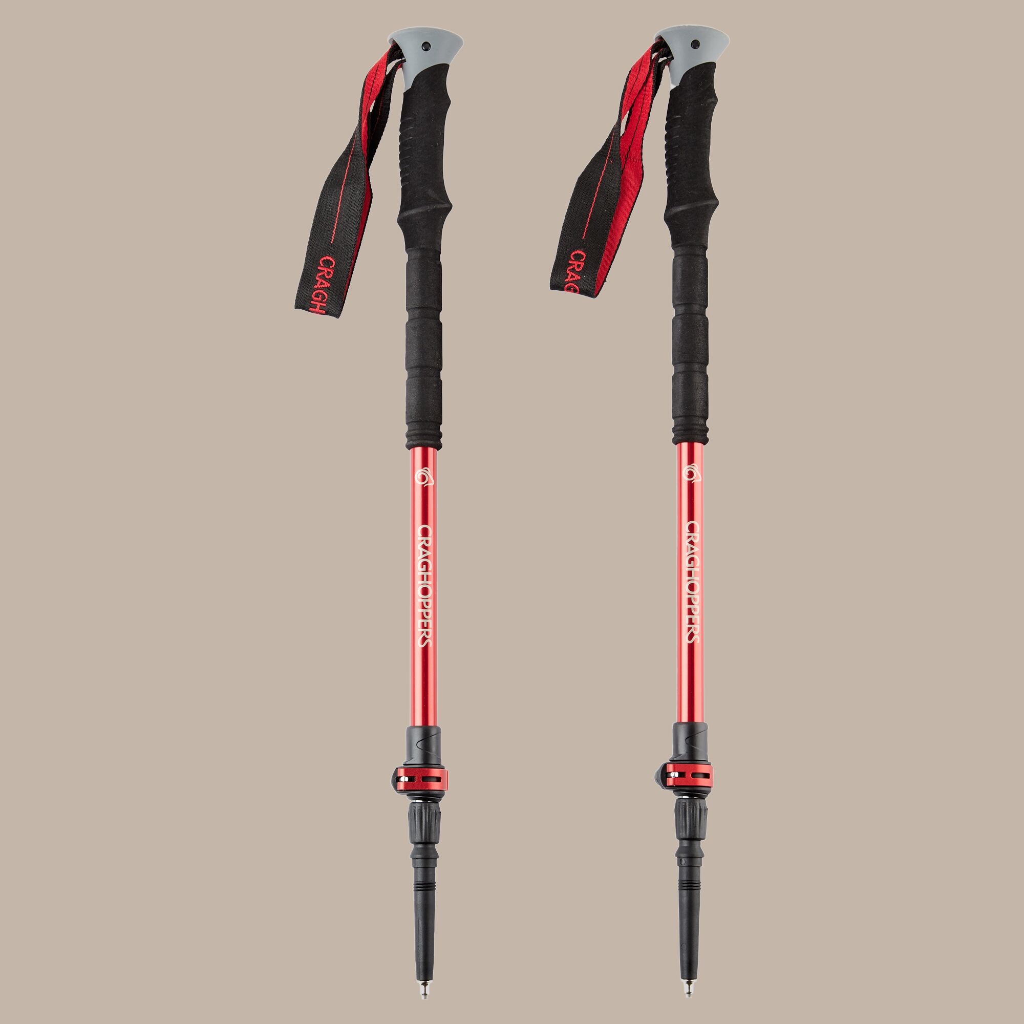 Craghoppers Unisex Red Venture Antishock Walking Poles Size: Single
