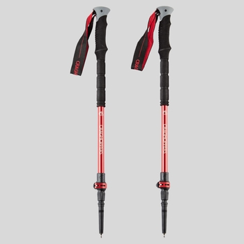 Venture Antishock Walking Poles - Anodised Red / Anodised Grey