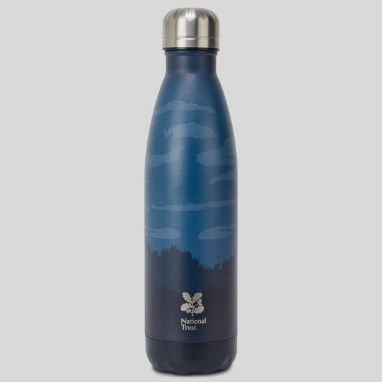 National Trust Insulated Waterbottle  Blue Navy Print