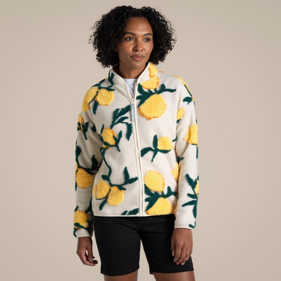 Women's Catalina Full Zip Fleece  Ecru Print