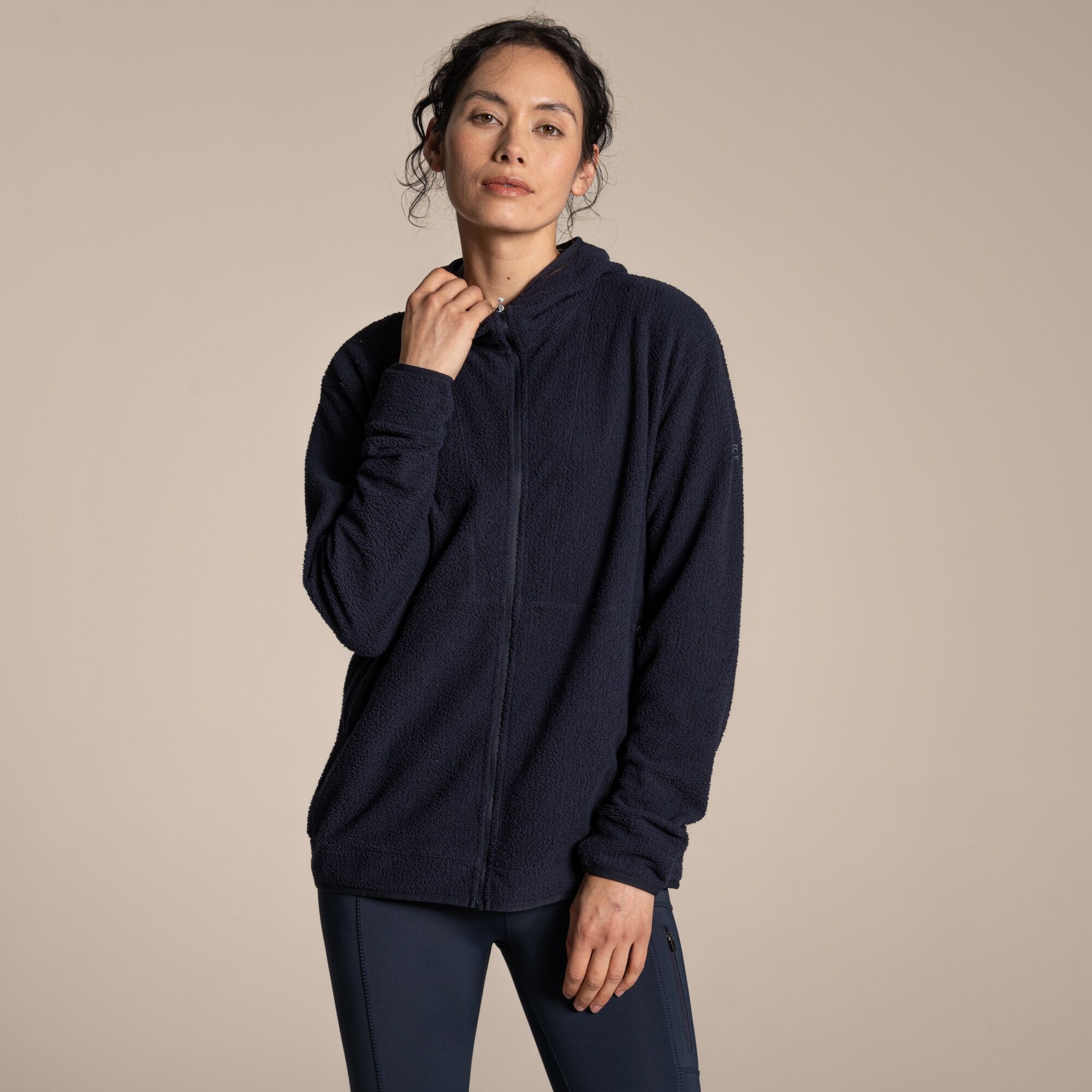 Craghoppers Women's Navy Compresslite Hooded Fleece Jacket Size: 8