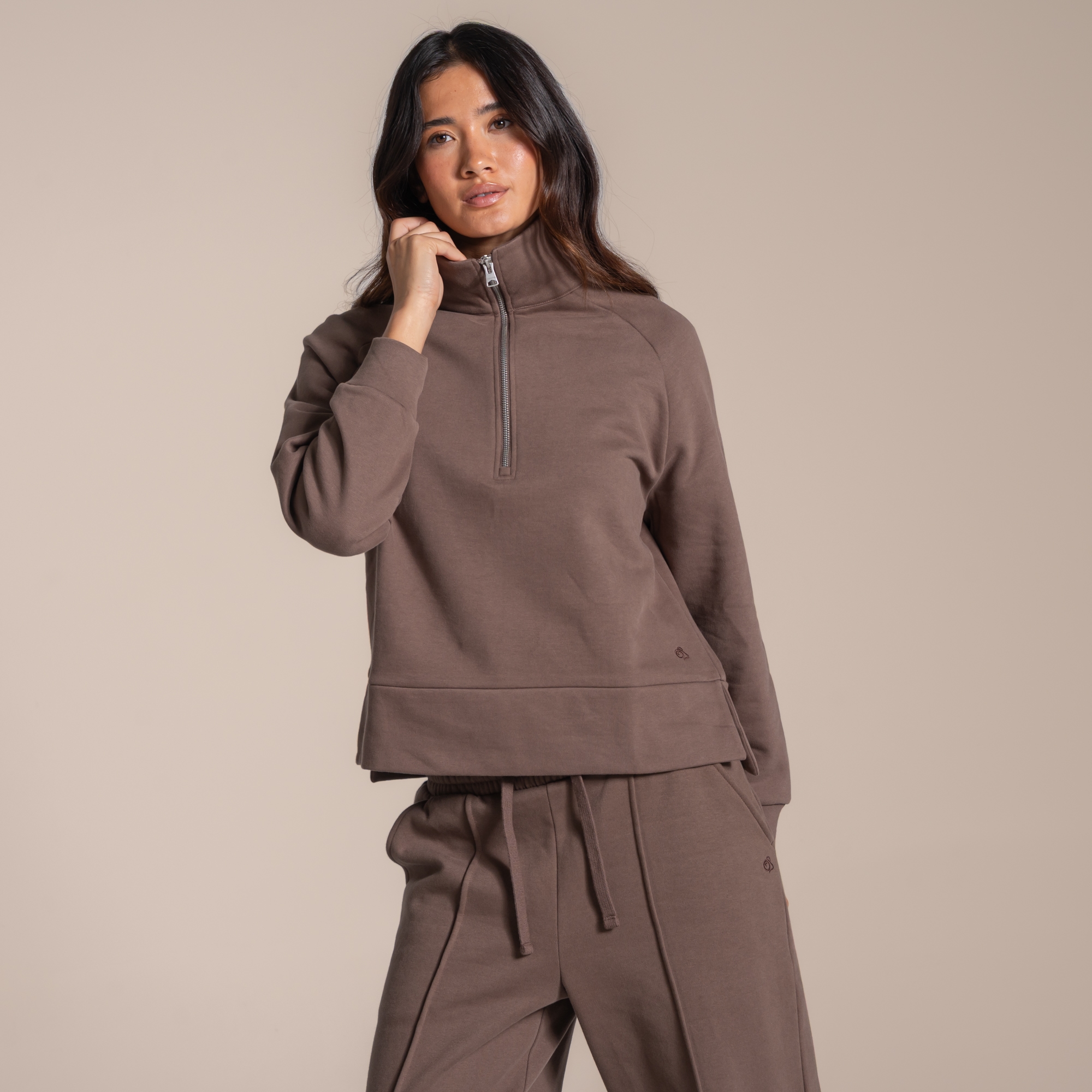 Craghoppers Women's Chocolate Elements Half Zip Cosy Fleece In | : Size 8 - Image 3