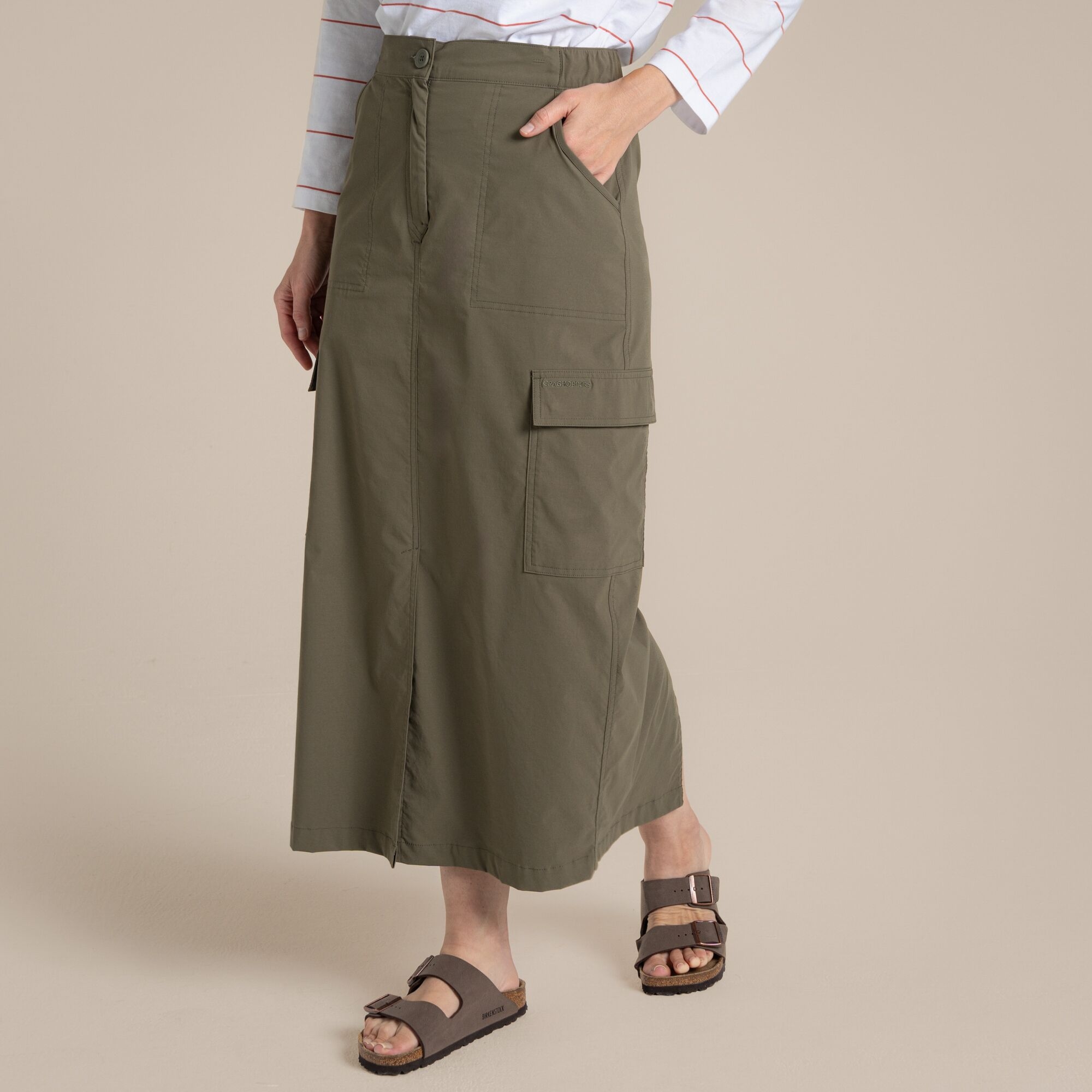 Craghoppers Women's Green Nosilife Pro Midi Skirt Size: 8