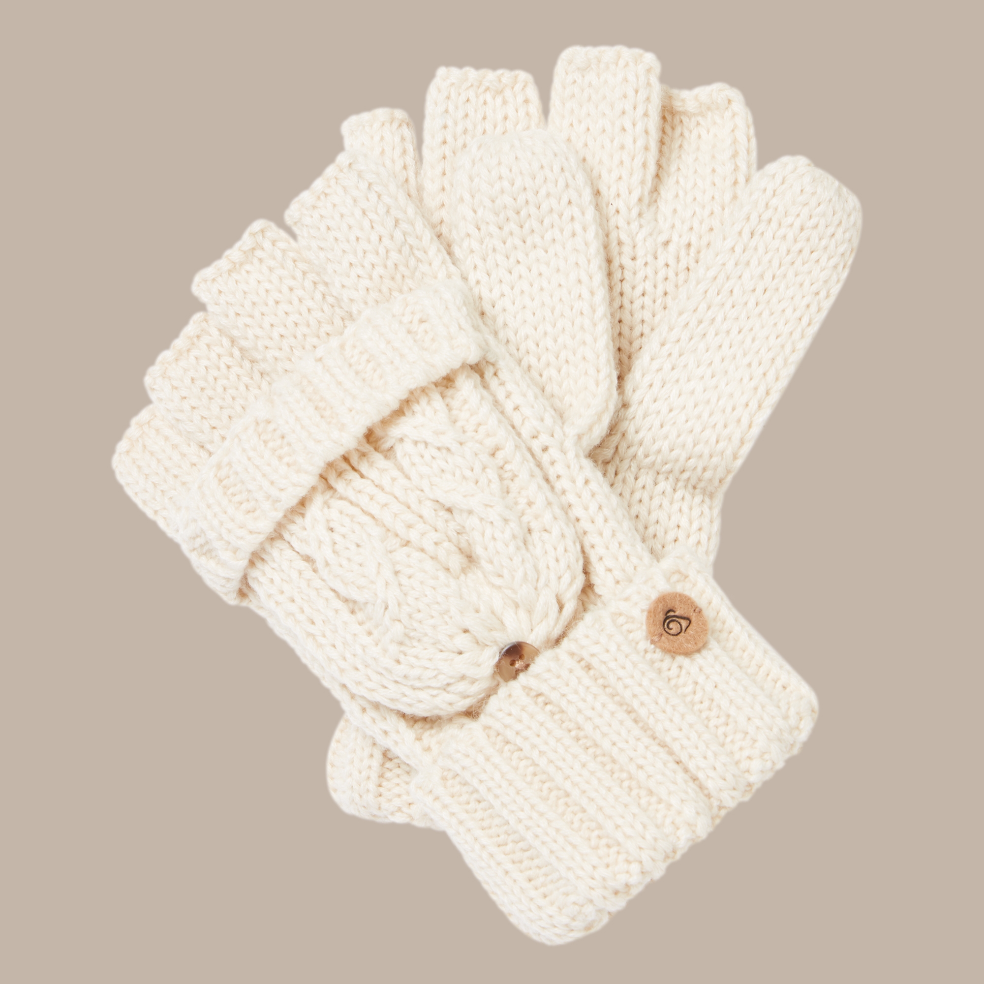 Craghoppers Women's Cream Brock Mittens Size: M/L