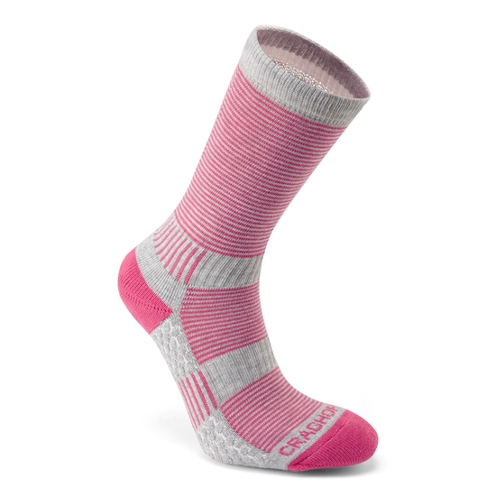 Women's Heat Regulating Travel Sock Pink/Dove Grey