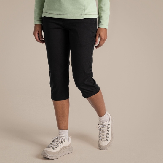 Women's Kiwi Pro II Crop Trousers Black Craghoppers UK