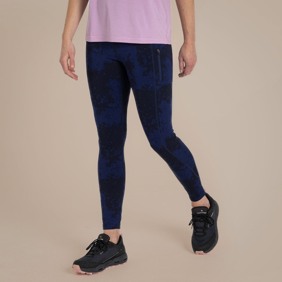 Women's Kiwi Pro Leggings Indigo Blue Reflective Print
