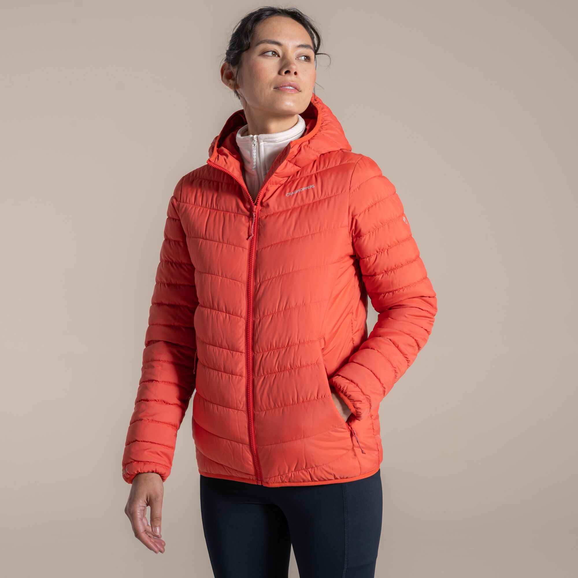 Craghoppers Women's Orange Compresslite Ix Hooded Insulating Jacket Size: 10