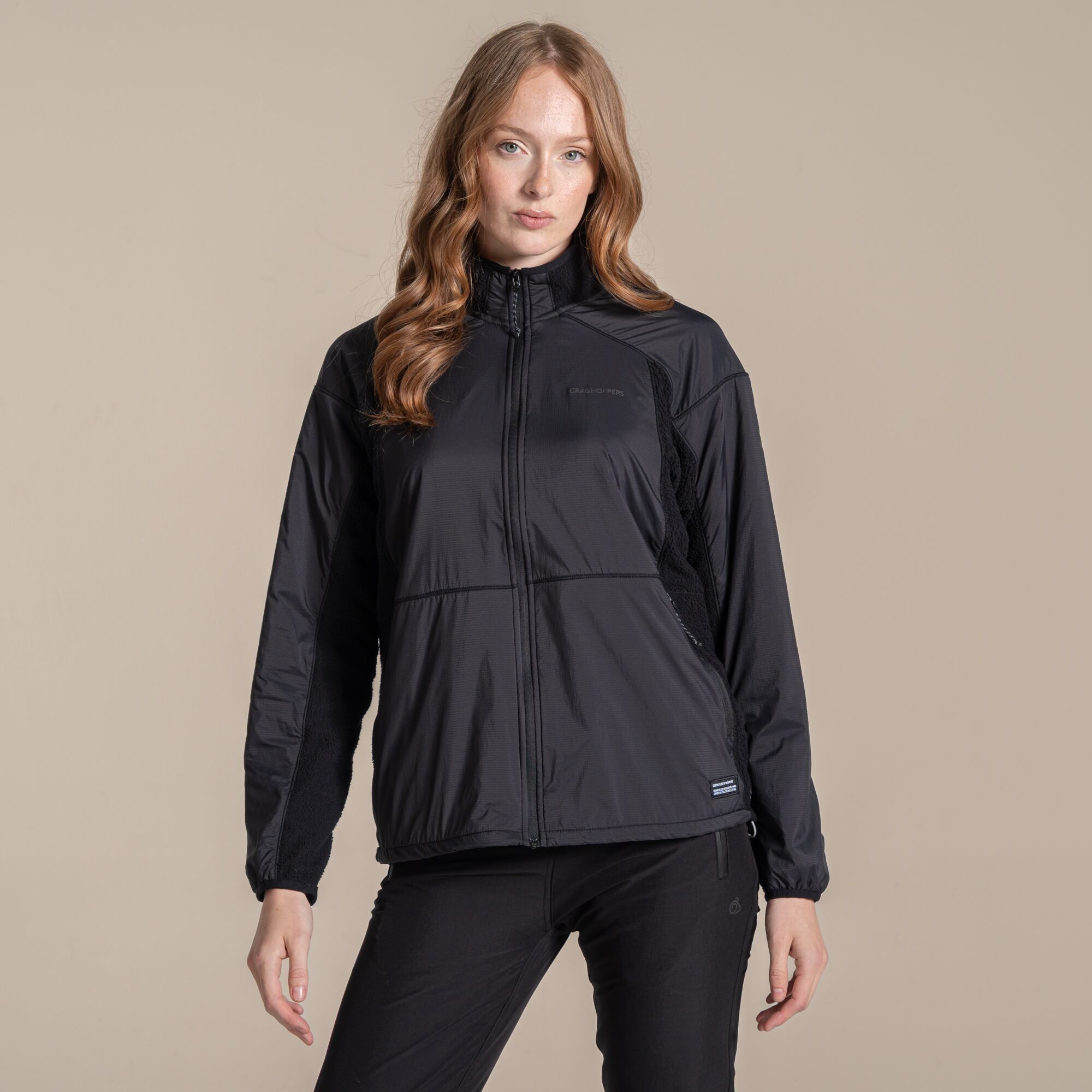 Craghoppers Women's Compresslite Hybrid Full Zip Fleece Jacket in Black, Size 10 - Image 4