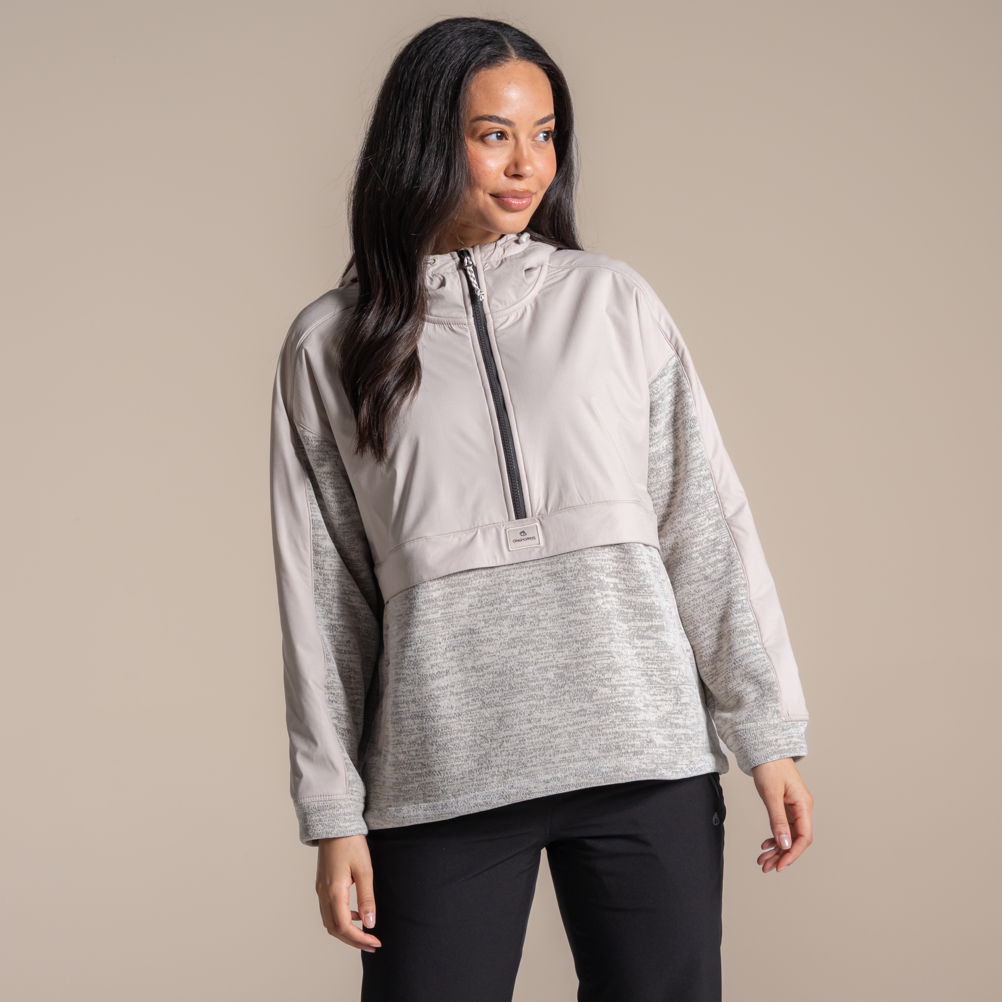 Craghoppers Women's Beige Hanna Hooded Overhead Fleece Size: 8