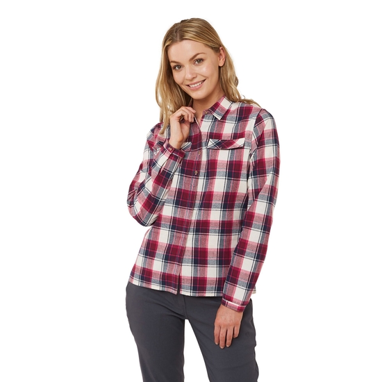 Women's Dauphine Long-Sleeved Shirt Winter Rose Check