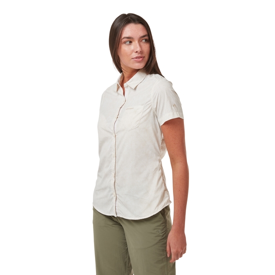 Women's NosiLife Vanna Short Sleeved Shirt Seasalt Print
