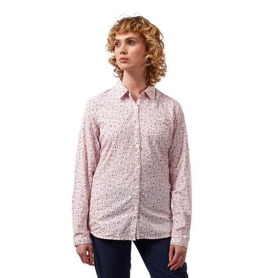 Women's Nosilife Fara Long Sleeved Shirt Raspberry Print