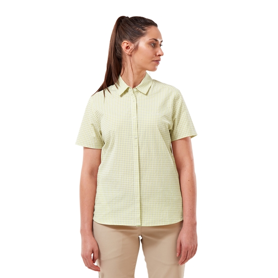 Nasima Short Sleeved Shirt Flax Yellow Check