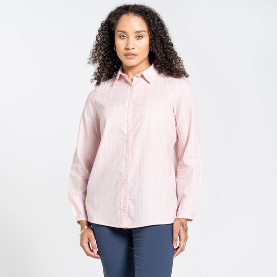 Women's Nosibotanical Bralio Shirt Pink Clay Stripe