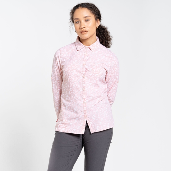Women's Nosilife Callo Long Sleeved Shirt Pink Clay Print