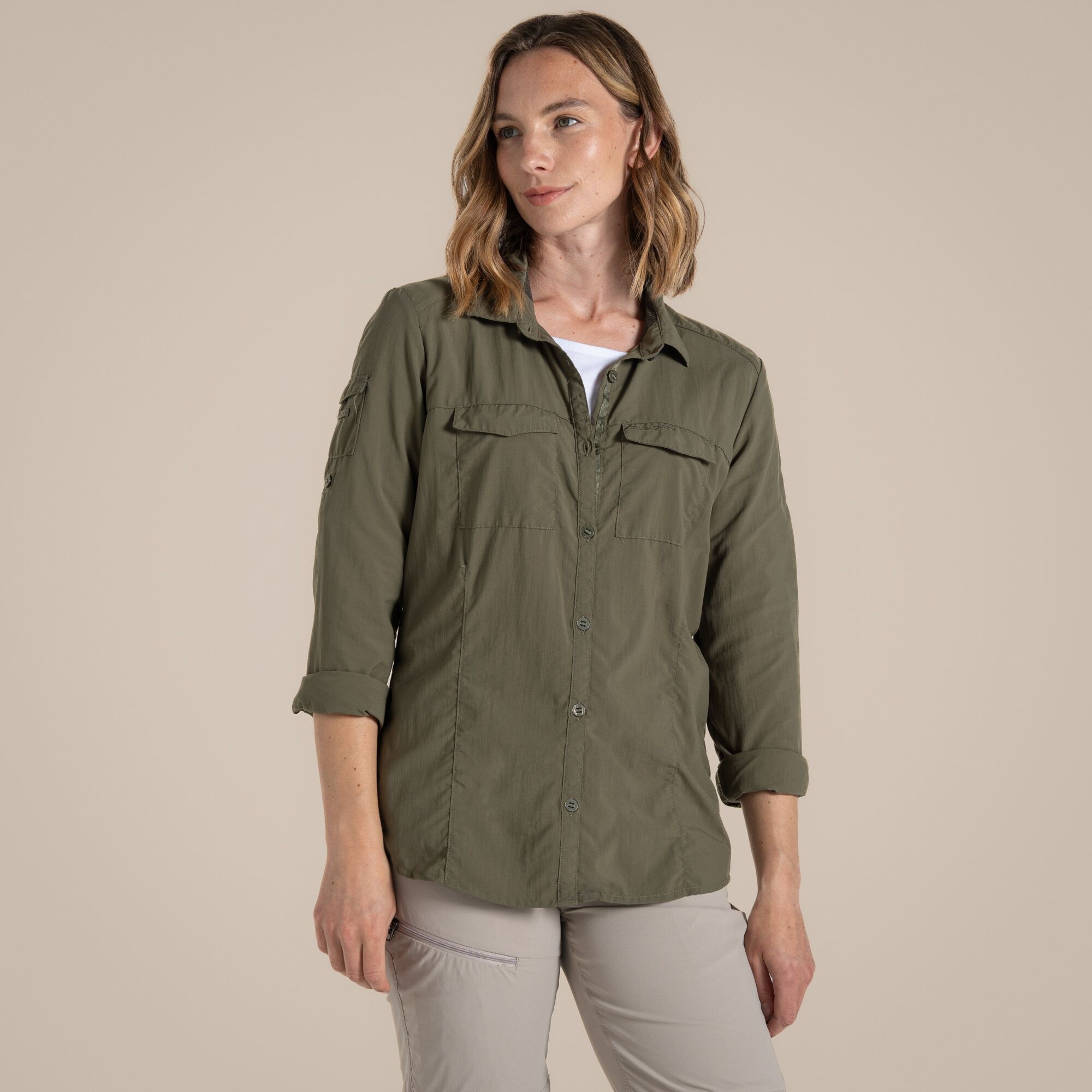 Craghoppers Women's Green Nosilife Adventure Long Sleeved Shirt Iii Size: 12