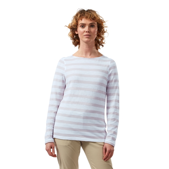 Women's NosiLife Erin Long Sleeved Top Brushed Lilac Stripe