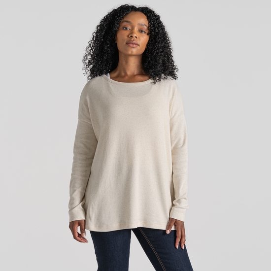 Forres Langarmshirt für Damen Ecru Marl