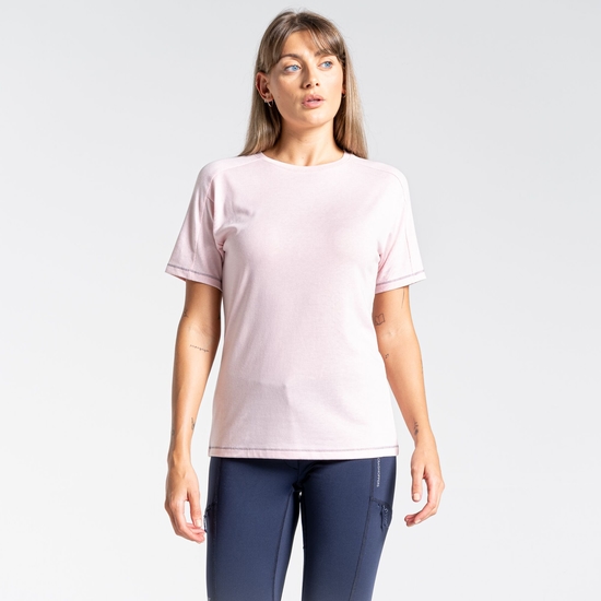 Women's Dynamic Short Sleeved T-Shirt Pink Clay