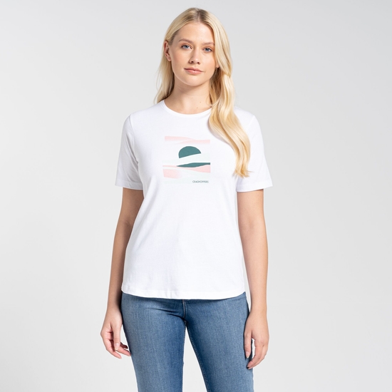 Women's Ally Short Sleeved T-Shirt Optic White Sunset