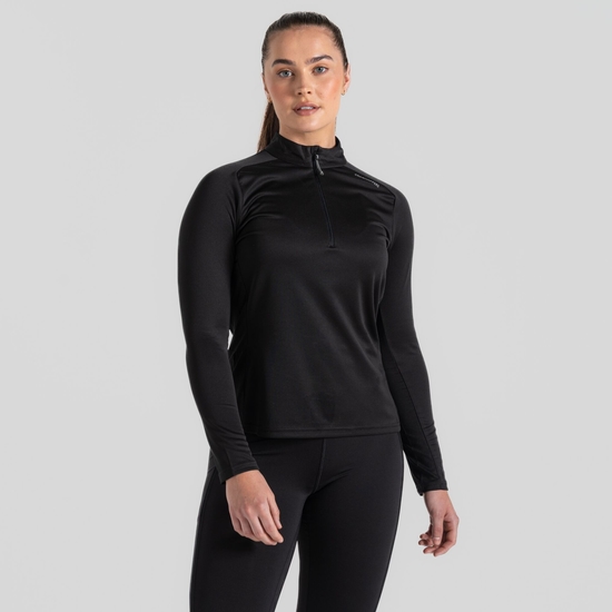 Women's Dynamic Pro Half Zip T-Shirt Black