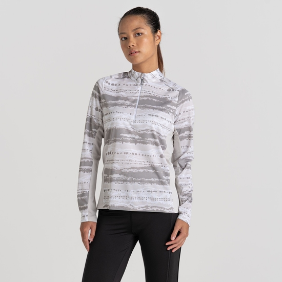 Women's Dynamic Pro Half Zip T-Shirt Lunar Grey Print